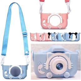 Kindercamera Beschermende hoes Kinderkinderen Silicone Shell Cute Cartoon Toy Child Outdoor Pography Camera Cover 240422