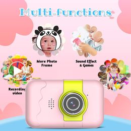 Appareil photo pour enfants avec objectif rabattable pour vidéo selfie, numérique HD pour enfants avec carte de 32 Go, jouet d'anniversaire idéal pour les enfants de 3 à 8 ans, filles et garçons