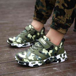 Enfants Camouflage Chaussures Garçons Baskets Garçons Sport Chaussures De Course Enfants En Cuir Antidérapant Casual Léger Baskets Chaussures De Plein Air G220527