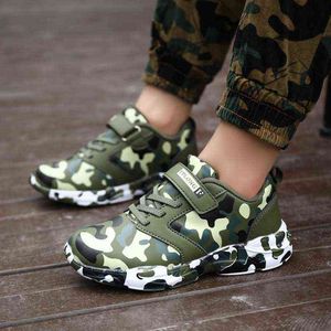 Kinderen camouflage schoenen jongens sneakers jongens sport hardloopschoenen kinderen leer niet-slip casual lichtgewicht trainers buitenschoenen G220527