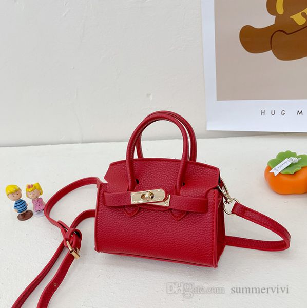 Niños dulces colores bolso niñas hebilla de metal bandolera niños de lujo PU cadena solo bolsos de hombro madre e hija a juego mini bolsos para niños