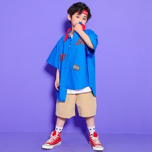 Kindercarnaval Hip Hop Clothing Rapel Oversized Shirt Tops Streetwear Khaki Shorts For Girl Boy Jazz Dance kostuum Rave Dessen