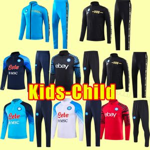 Enfant pour enfants 22 23 Napoli Soccer Tracksuits OSIMHEN INSIGNE 2023 Naples Maglia Mertens Verdi Milik Men Trackes Sweins Hoodies Veste à manches longues Pant