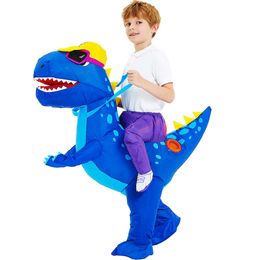 Kids Kind Dinosaurus Opblaasbaar Kostuum Cartoon Anime Jurk Purim Halloween Kerstfeest Cosplay Prop rollenspel Pak Voor Jongens meisjes