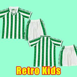 Kinderkind retro real betis voetbal jerseys klassiek vintage voetbal shirt alfonso joaquin denilson 1995 1996 1997 95 96 97 kits set