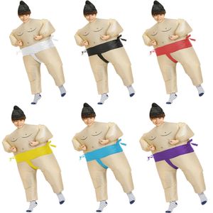 Kids Kind Sumo Opblaasbaar Kostuum Grappige Vet Jurk Pakken Voor Halloween Purim Cosplay Party Leuke Prestaties Jongen Meisje 240328