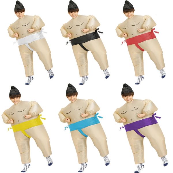 Enfants Enfant Sumo Gonflable Costume Drôle Grosse Robe Costumes Pour Halloween Pourim Cosplay Fête Mignon Performance Garçon Fille 240328