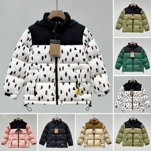 Kinderen kinderen donsjas NF designer 2023 winterjas jongens meisjes outdoor donsjack warme parka zwarte puffer jassen letterprint kleding uitloper windjack