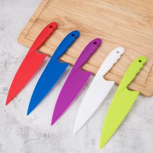 Enfants enfants maternelle éducation précoce couteau de sécurité laitue couteau à salade dentelé en plastique Cutter trancheuse gâteau pain gâteau outils