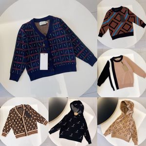 Pulls de créateurs Tout-petits enfants pull à capuche vêtements bébé sweats à capuche pour garçons filles tricoté style de mode lettre à manches longues