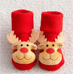 Calcetines infantiles para niñas y niños, calcetines antideslizantes de algodón con estampado para niños pequeños, calcetines navideños para recién nacidos, ropa corta infantil