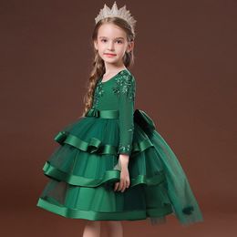 Kinder-Heiligabend-Blumen-Kleider für Mädchen, Prinzessin, Herbst-Kostüm, elegantes Party-Festzug-formales Kleid für Teenager von 3–12 Jahren