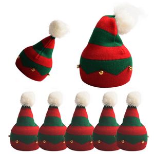 Noël cloche chapeau de fête enfants noël tricoté chapeaux hiver plein air Sport laine tricot casquettes L5