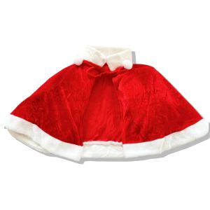 Niños Navidad Sra. Santa Santa Red Red Velvet Shawl Santa Claus Cloak Cape para niñas