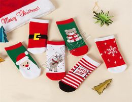 Chaussettes de Noël pour enfants Santa Claus Snowflake Elk Stockings Stockings Winter Warm Terry Terry Mid Level Choques pour enfants Bab6998248