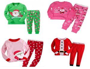Costume de Noël pour enfants 25 couleurs enfant en bas âge dessin animé père Noël rayé tenues décontractées enfants vêtements de loisirs filles coton imprimé vêtements2447627