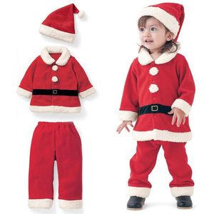 Kids Kerst Kostuums Tops Broek Hoed Mode Cosplay Dragen Kerstman Festival Custumes Xmas Gift Kinderen Stadium Kleding