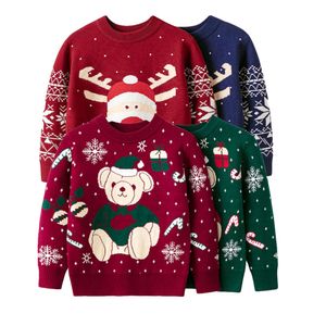 Kids Christmas Sweaters jongens meisjes breien sweatshirts kerstprint pullover katoen herfst winter warme kleding gebreide top L2405