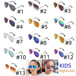 Gafas de sol clásicas de moda para niños, gafas de espejo coloridas para niñas/niños, gafas con marco de Metal para niños, gafas de viaje al aire libre