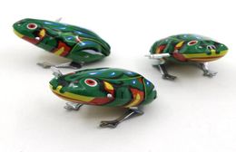 Kids Classic Tin Wind Up Clockwork Toys Jumping Frog Vintage Toy for Boys Educational YH7117252943