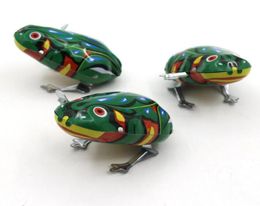 Kids Classic Tin Wind Up Clockwork Toys Jumping Frog Vintage Toy for Boys Educational YH7112082253