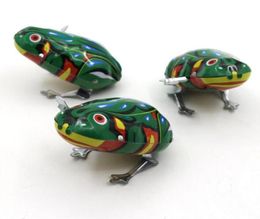 Kids Classic Tin Wind Up Clockwork Toys Jumping Frog Vintage Toy for Boys Educational YH7119856627