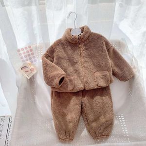 Kinderkleding Herfst Winter Baby Boy Kleding Sets Kinderkleding Sets Baby Meisjes Sport Pak Jas Broek Warm houden Outfit Pak