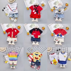 Vêtements pour enfants Ensembles de coton pour bébés Garçons Ensemble T-shirt pour enfants T-shirt Short Bébé garçon Taille d'été 80-110 L6V9 #