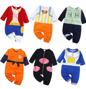 Kinderkleding Jongens Anime Cartoon Print Lange Mouw Rompertjes Pasgeboren Baby Jumpsuits 2020 Mode Peuter Baby Klimkleding M238405885