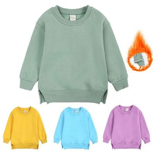 Kids Clothes Boys Girls Hoodies Pullovers Korean Baby Winter Autumn Thicken Fleece Pullovers Sweatshirt Children's Clothing 240129