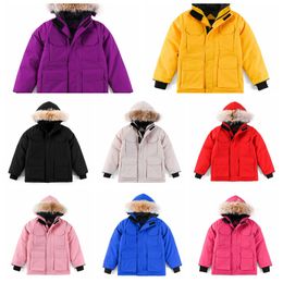 Vêtements pour enfants Doudoune Manteau canadien Designer Vestes d'hiver Garçon Fille Enfants Épais Chaud Vêtements de luxe Vêtements avec fourrure Parkas à capuche Manteaux d'extérieur en oie