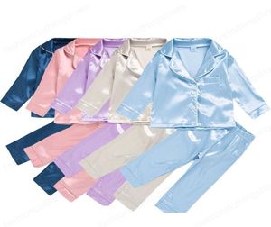 Kinderkleding meisjes jongens Ijszijde outfits kinderen Effen kleur Topspants 2pcsset mode Pyjama Sets Lente Herfst babykleding1829499