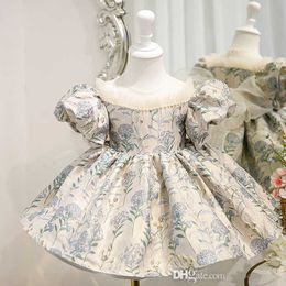 Kinderkleding Meisjes Prinses Jurken 2023 Zomer Vintage Puffy Elegante Kinderen Prinses Rok Kleding Taart Baljurk Feestjurk