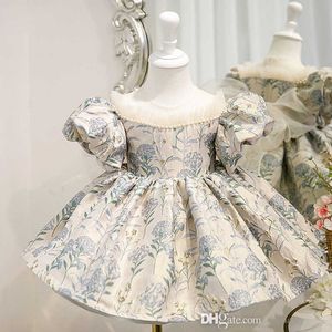 Enfants vêtements filles princesse robes 2023 été Vintage gonflé élégant enfants princesse jupe vêtements gâteau robe de bal robe de soirée