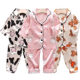 Vêtements pour enfants Girls Sleemberwear Childrens Pajamas Set pour Pâques Pajamas Child Boy Print Loungewear Pijama Infantil Meninas 240407