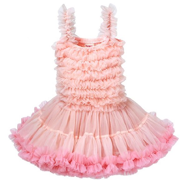 Ropa para niños, vestido de princesa con tirantes de encaje, vestido tutú de verano para niña, capa para fiesta de cumpleaños, ropa Floral hasta la rodilla 2635