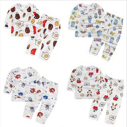 Kinderkleding Payamas SleepSuits Baby Zomer Pyjama Airconditioning Homewear Bamboe Katoen Nachtkleding Sets Cartoon Tops Broek Outfits C6027