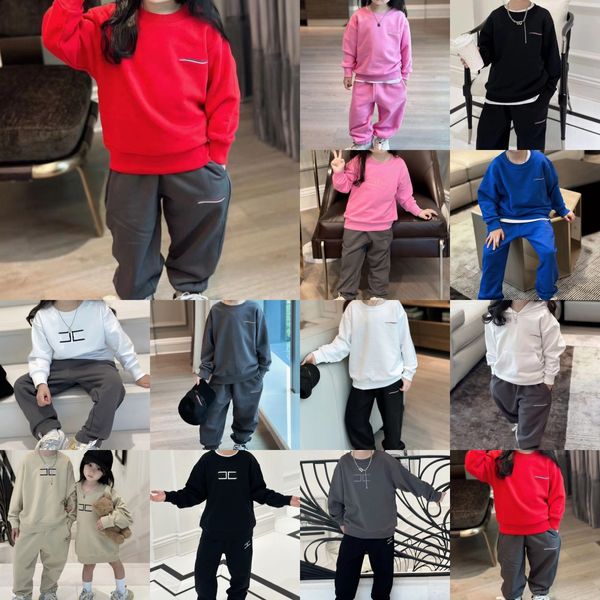 Ensembles de vêtements pour enfants garçons vague pull survêtements enfant en bas âge sweat à capuche à manches longues pantalon Cola pull lettre enfants jeunesse rayé Paris jogging costume filles sweats