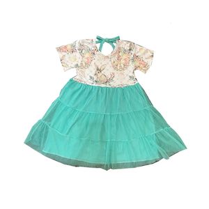 Vêtements pour enfants Boutique Summer Baby Girls Rabbit Twirl Robe Vêtements 240403
