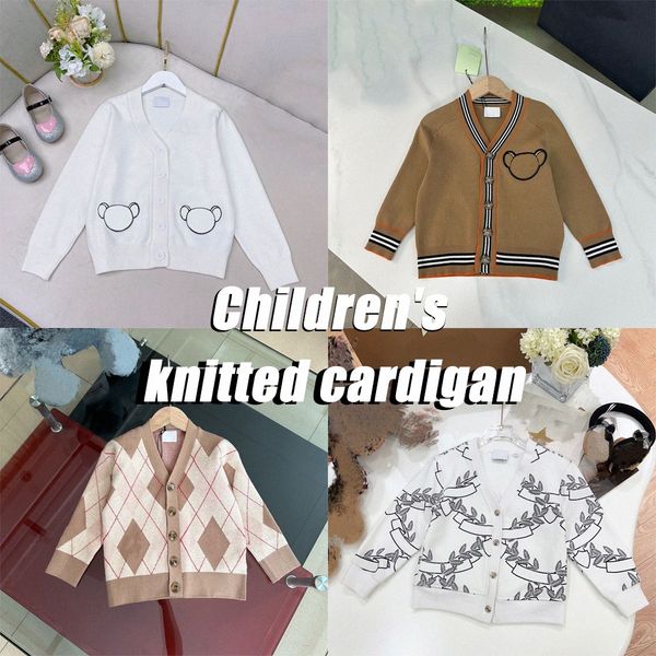 vêtements pour enfants Cardigan tricoté pour enfants marque de marque garçons fille vêtements pour jeunes doux et respirant à manches pour bébé taille 90-160 sh # d I60g #