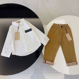 Ensembles de vêtements pour enfants Ensembles de pantalons chemise pour bébé Vêtements pour enfants garçons filles Printemps Automne Vêtements pour jeunes Ensemble à manches courtes pour bébé doux et respirant