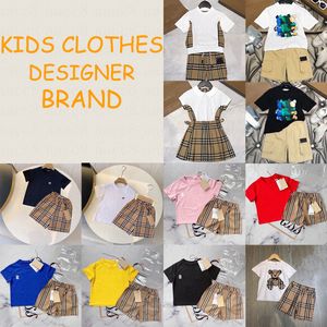 ropa para niños juegos para niños diseñadores de la marca de la marca de la niña del juego de falda corta ropa juvenil de verano