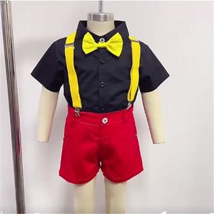 Ensemble de vêtements pour bébés garçons, chemise à manches courtes, haut et pantalon, tenue deux pièces, vêtements d'été pour enfants en bas âge