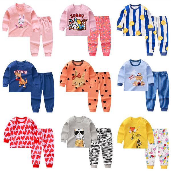 Ensembles de vêtements pour enfants Garçon Pyjamas Coton Enfants Automne Vêtements Pantalons Ensemble Vêtements de maison pour bébé bébé nouveau-né Tenues 1171 E3