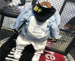 Kinderkleding Sets Fashion Cartoon Children Spring en Autumn Denim Jacket Hoodies Jeans 3pcs Boys Set Toddler Boys Clothing Y8858535