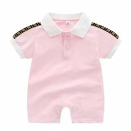 Enfants Vêtements Ensembles Nouveau-né Bébé Barboteuses Filles Garçon À Manches Courtes Coton Vêtements Designer Marque Lettre Imprimer Enfant En Bas Âge Infantile Combinaison Enfants Pyjamas