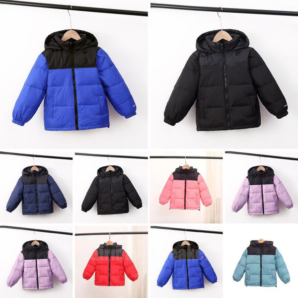 Manteau pour enfants Enfants NF Down North Designer Face Veste d'hiver Garçons Filles Jeunes en plein air Parka chaude Vestes bouffantes noires Lettre Imprimer Vêtements d'extérieur Coupe-vent 2023