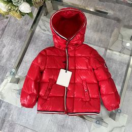 kinderen hoodies designer jas voor kinderen babykleding meisje jongen capuchon 100% witte eendendons vulling uitloper warm winter rood zwart