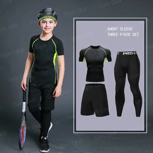 Kid Compression Shirt Boys Sport Training T-shirt and Shorts Gymnastics Clothing Childrens Soccer in 240510