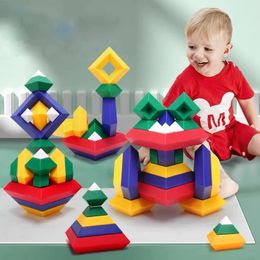 Conjunto de construcción para niños Pirámide Bloques de construcción Geometría 3D Juego espacial Montessori Juguetes educativos para niños Niño Niña 240321